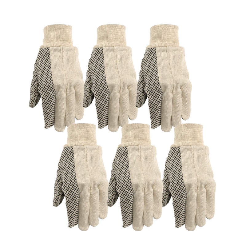 Wells Lamont Canvas Work Gloves, Economy Dotted, 6 Pair Pack (309K) - Image 1